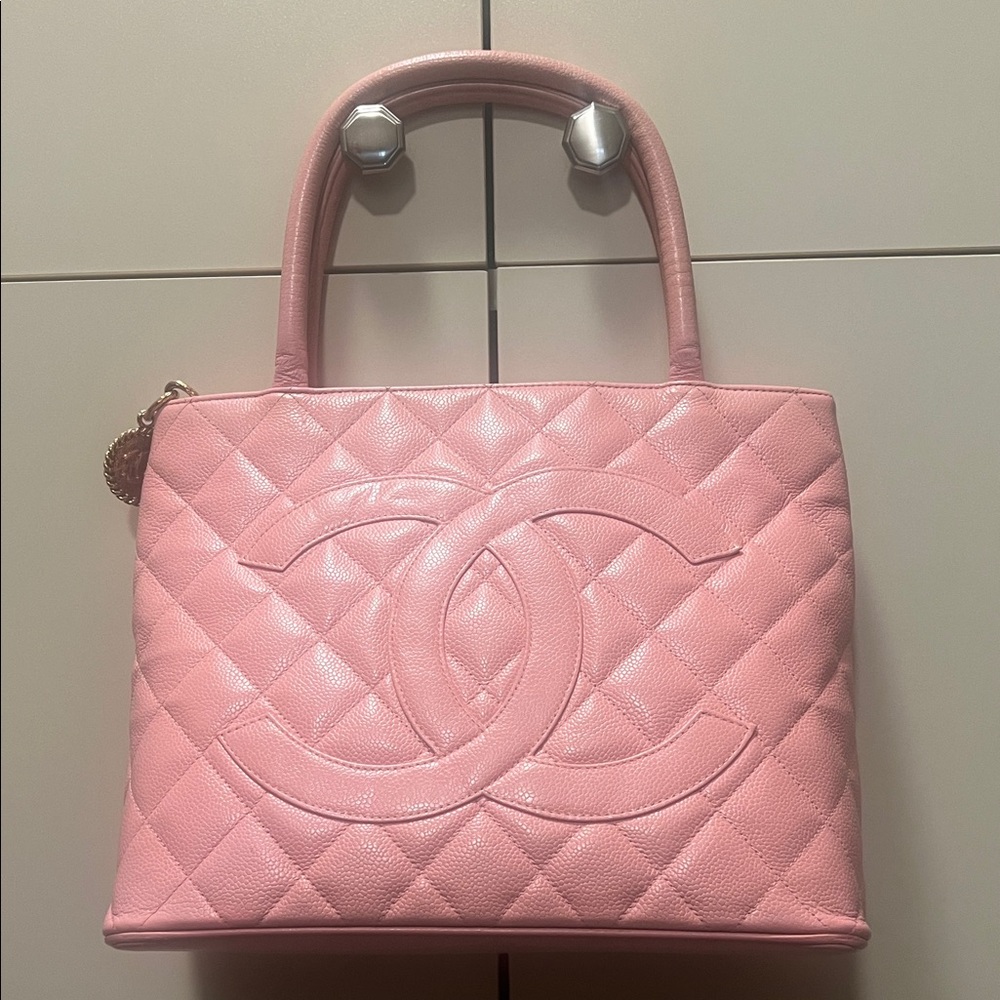 Chanel Pink Quilted Shoulder Bag with Chain Straps